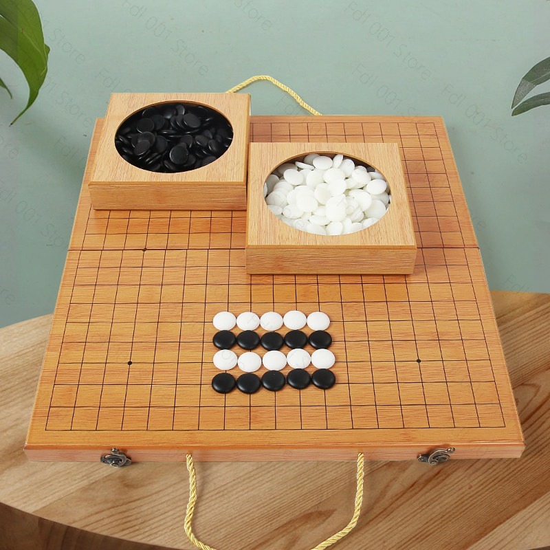 Board Game Operation - 19ウェイゴーセットバックギャモンボードゲーム、黒と白のチェス盤、戦略的思考と楽しい競技に最適