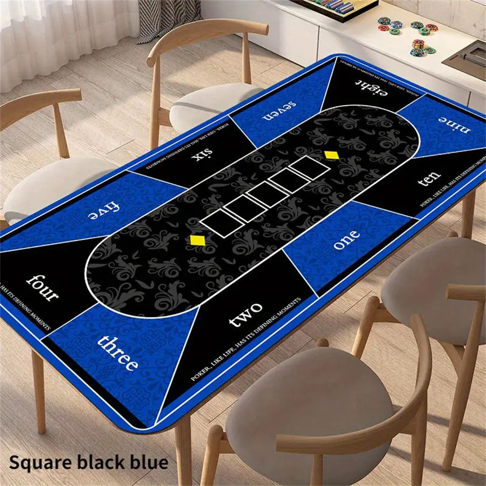 Board Game Mahjong - 厚みのあるプロ仕様テキサスホールデムポーカーマット大型ポーカーマット滑り止めゴム製カジノテーブルマット麻雀ボードゲームテーブルクロス