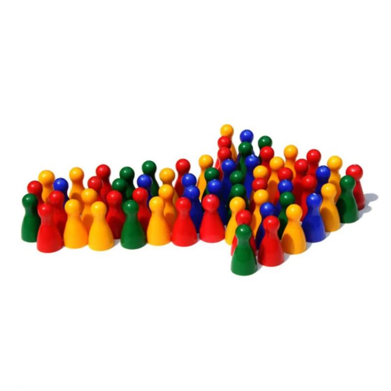 Chess Set Wooden - チェスゲームボードゲームアクセサリーセット,カラフルな木製チェスピースセット,10個