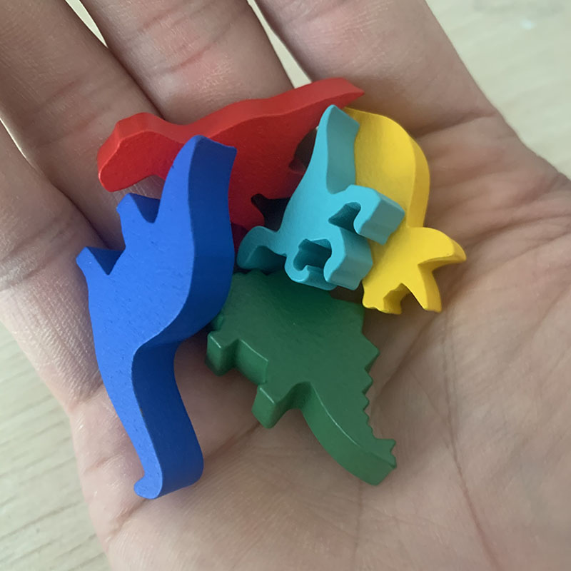 Chess Set Wooden - 5 ピース/セット木製恐竜ボードゲームチェスアクセサリー