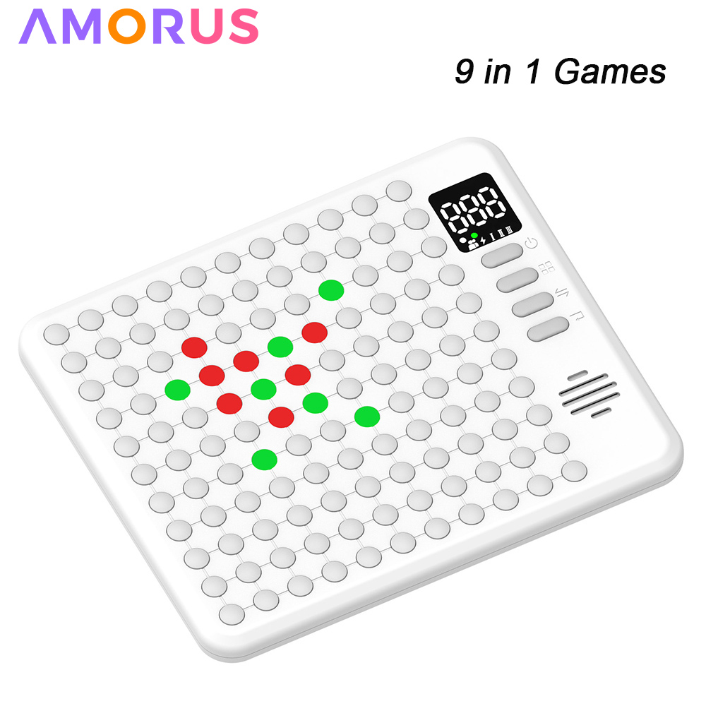 Board Game Operation - 9 in 1多機能スマートボードゲーム電子チェスバックギャモン、囲碁、三目並べ、もぐらたたき、子供と家族向け卓上ゲーム