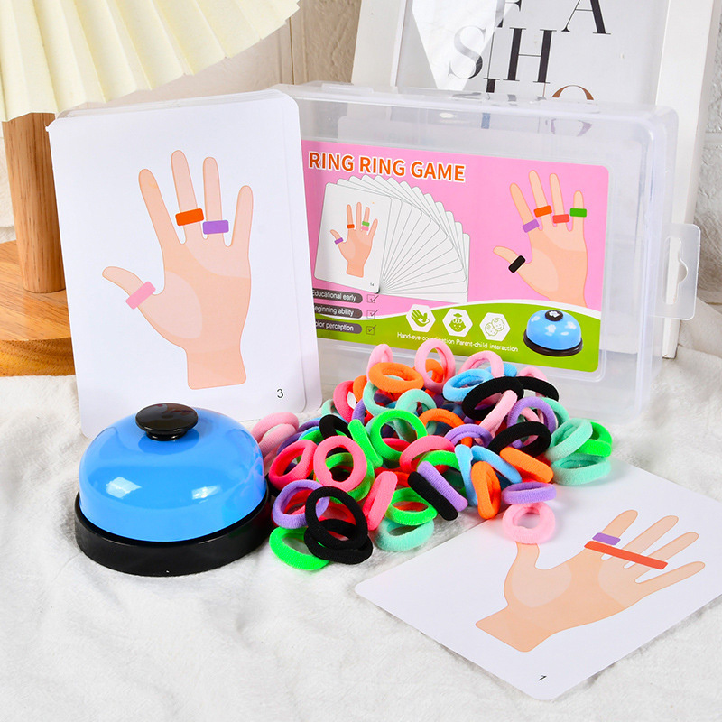 Board Game Loop - 子供指リングボードゲームカラーマッチングおもちゃインタラクティブパーティーゲーム手と目の調整感覚教育玩具子供のため