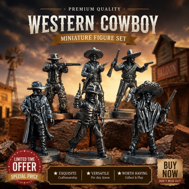 Board Game Wild Wild - ワイルドウェストカウボーイ白銅ミニチュア金属製置物卓上ウォーゲームデスク装飾品ボードゲーム趣味愛好家のためのコレクターズギフト