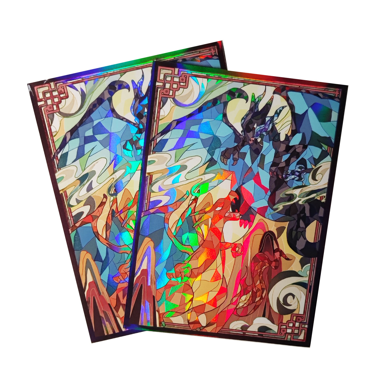 Board Game Illustration - 外板カードカバー,60カラットのホロカードスリーブ,66x91mm,イラスト,ptcg mtg tcgボードゲーム用カードカバー,トレーディングカード
