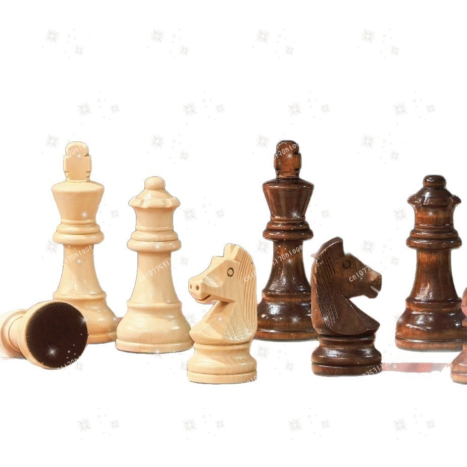 Chess Set Wooden - 3.75インチの標準競技用大型木製チェスピース（追加の女王2個付き）