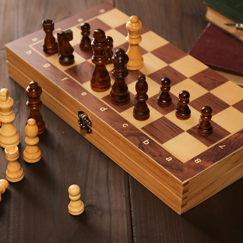 Magnetic Travel Chess - 29x29cm 大型チェス盤 戦略的思考力を養う 3 in 1