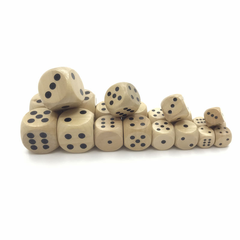 Board Game Loop - 10個入りゲームセット 12/16/20/25mm 丸型ボードゲーム用 D6ダイス 正方形カウントダイス 木製六面ダイス
