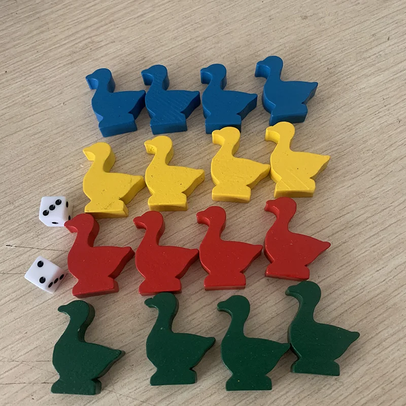 Chess Set Wooden - 16 ピース/セットガチョウの形をした木製チェスゲームアクセサリー