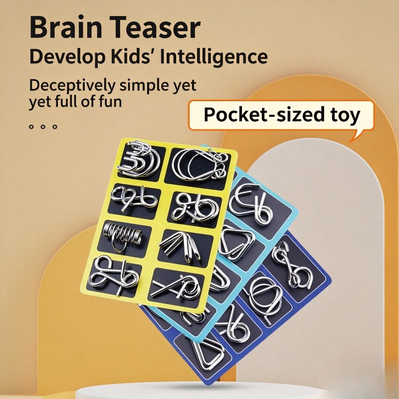 8ピースメタルパズルセット クラシックな頭の体操 インターロ - Board Game For Kids のレビューと価格