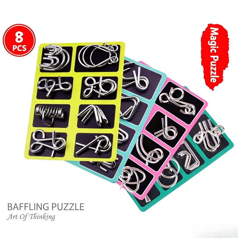 8ピースメタルパズルセット クラシックな頭の体操 インターロ - Board Game For Kids のレビューと価格
