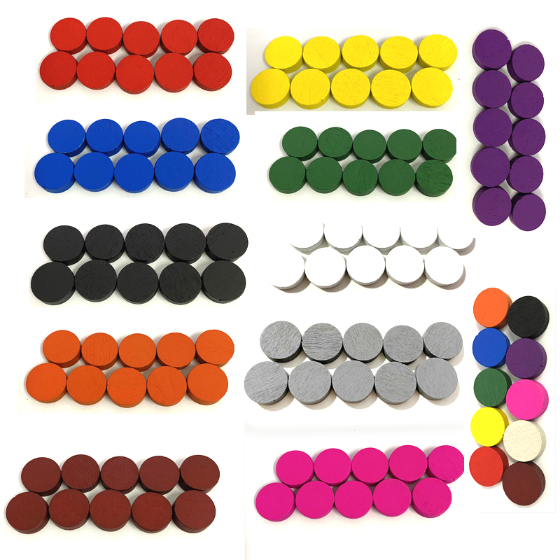 50 個 15*5 ミリメートル 11 色木製ディスクディス - Board Game Loop のレビューと価格