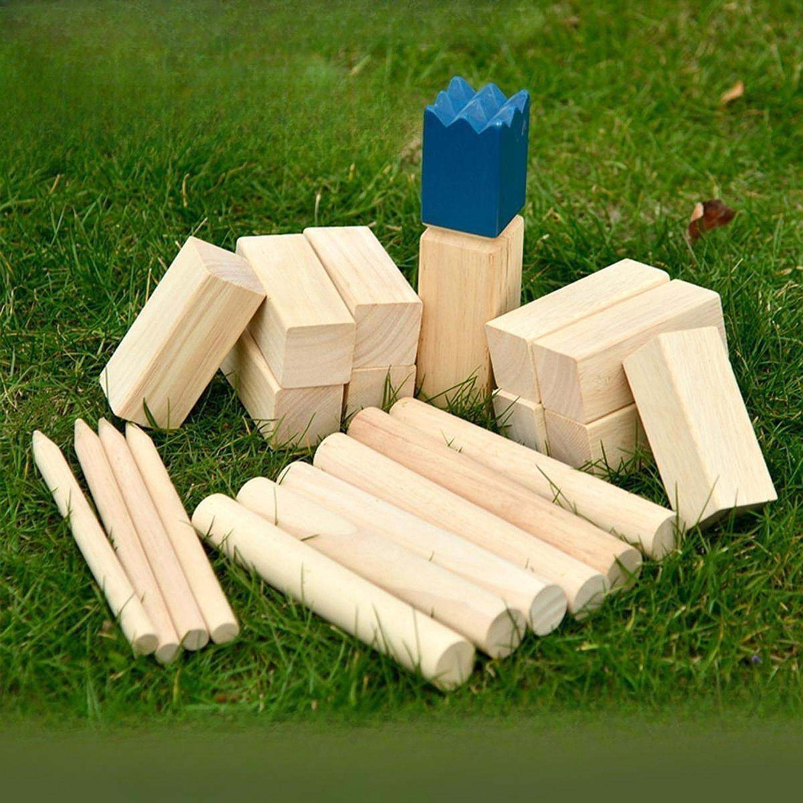 木製クッブ投げゲームセット 屋外芝生チェス スキットルブロッ - Chess Set Wooden のレビューと価格