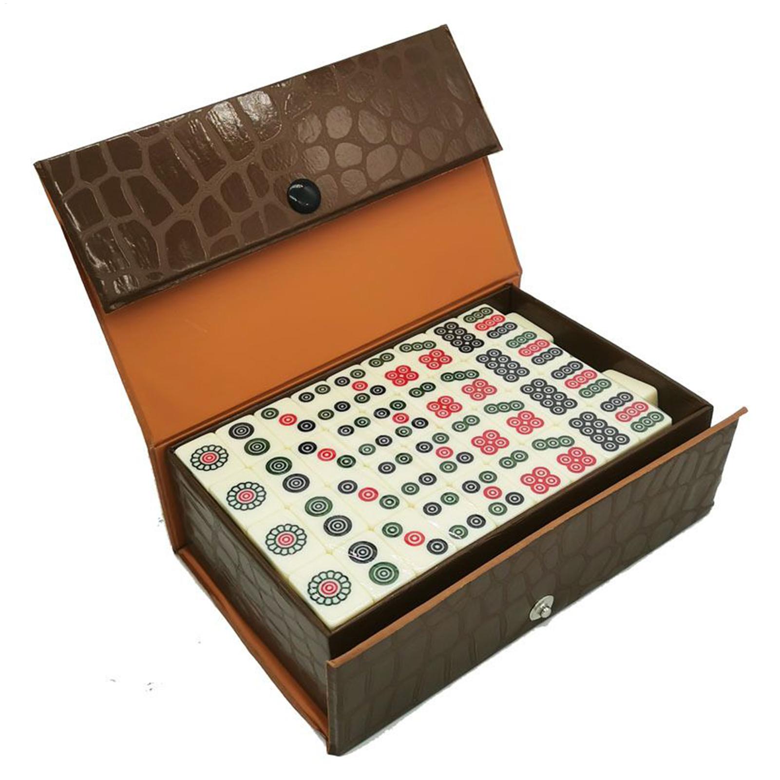 中国麻雀ゲームセット 144 個の白い彫刻が施されたミニタイ - Board Game Mahjong のレビューと価格