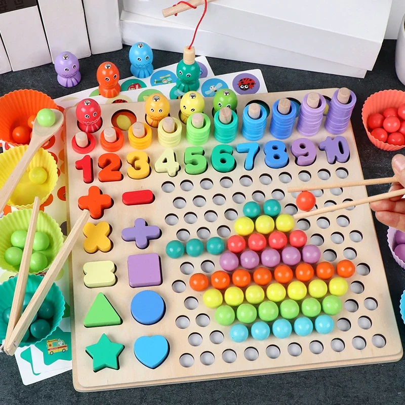 子供向け教育玩具 モンテッソーリ木製パズルボード 数学ゲーム - Board Game For Kids のレビューと価格