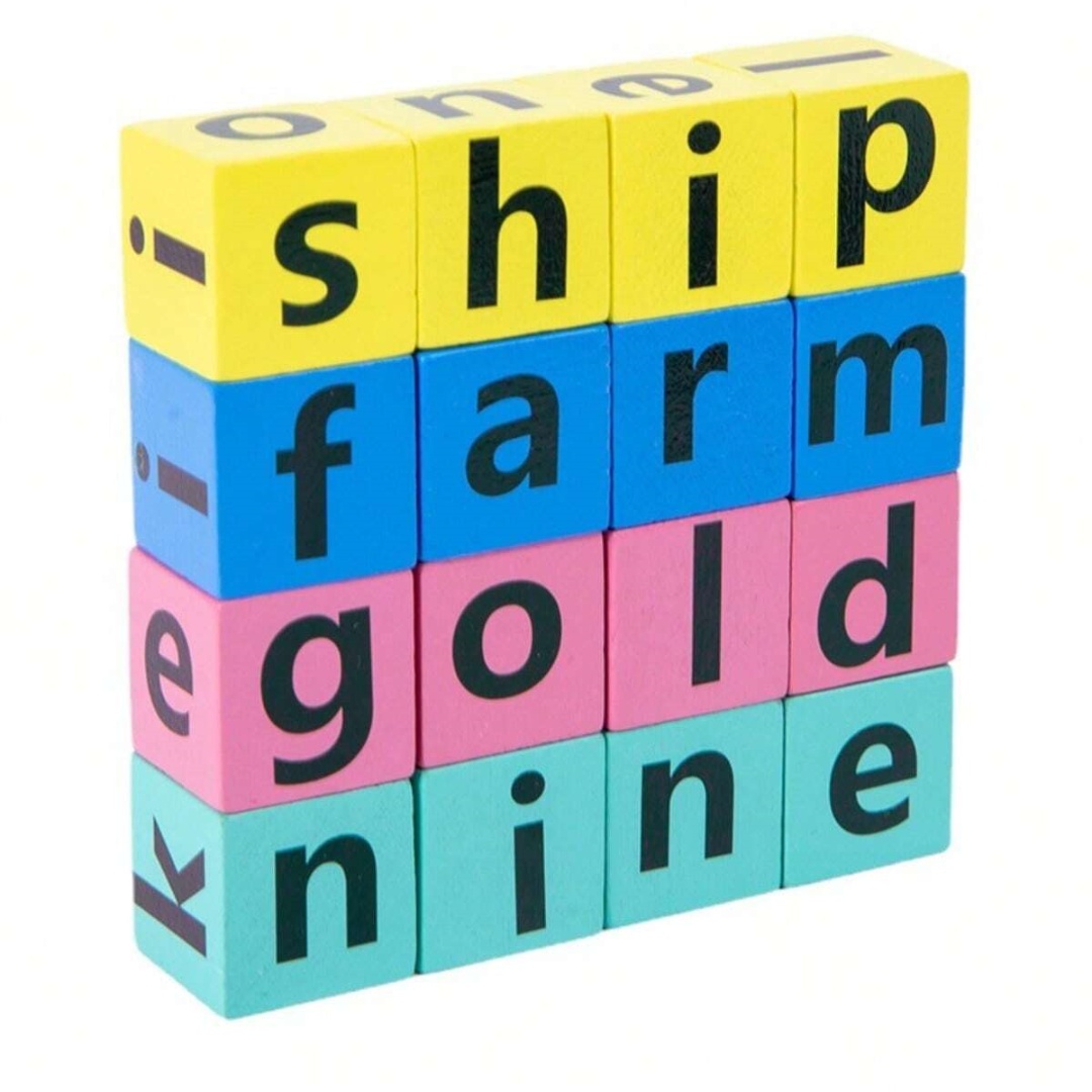 子供用アルファベットスペルボードゲーム、16文字ブロック+4 - Board Game Family のレビューと価格