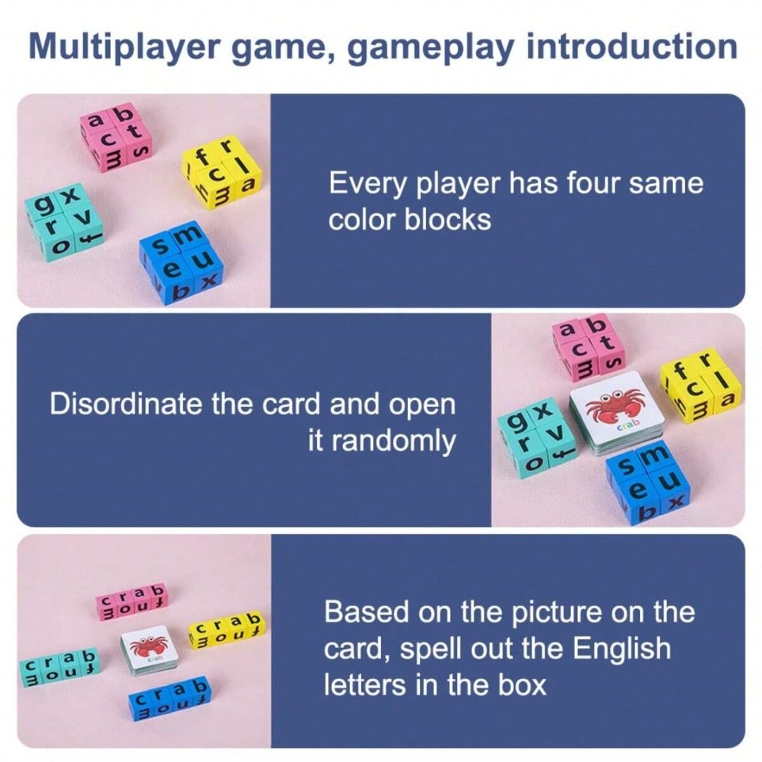 子供用アルファベットスペルボードゲーム、16文字ブロック+4 - Board Game Family のレビューと価格