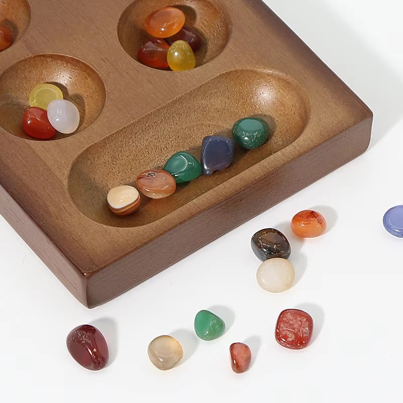 クラシックマンカラ古代アフリカチェス木製ゲームセット、石製の - Chess Set Wooden のレビューと価格