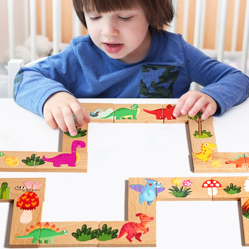 キッズ木製ジグソーパズル漫画動物パターンモンテッソーリ知育玩 - Board Game For Kids のレビューと価格