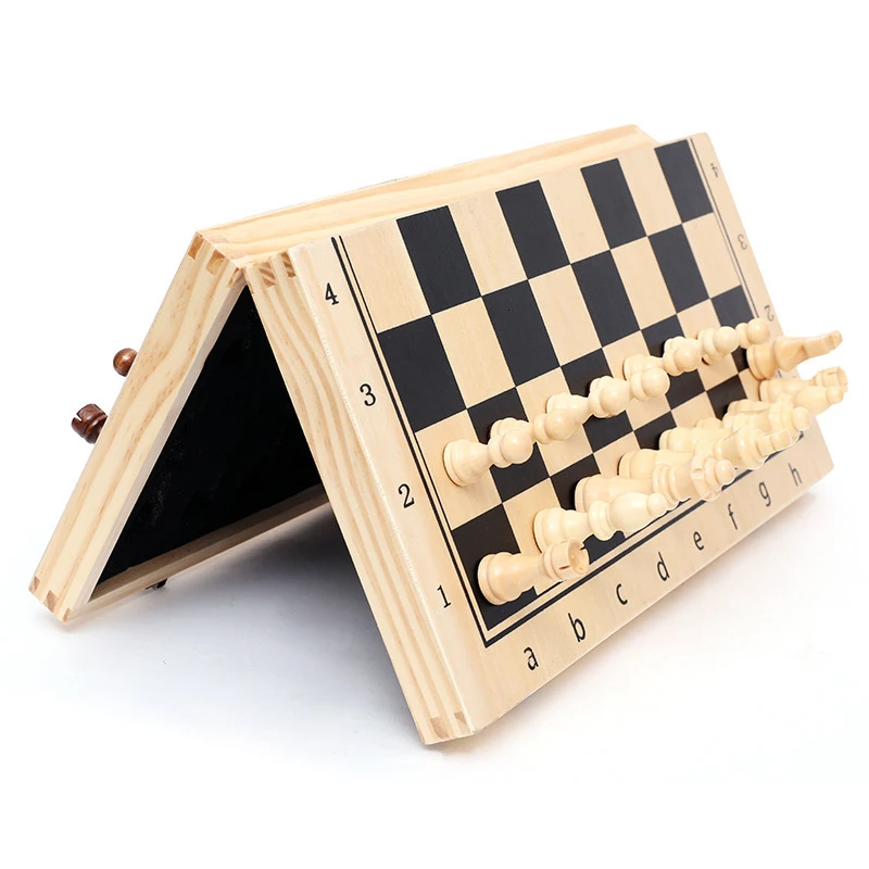 チェスボード 3 で 1 木製チェッカーボードゲームポータブ - Magnetic Travel Chess のレビューと価格