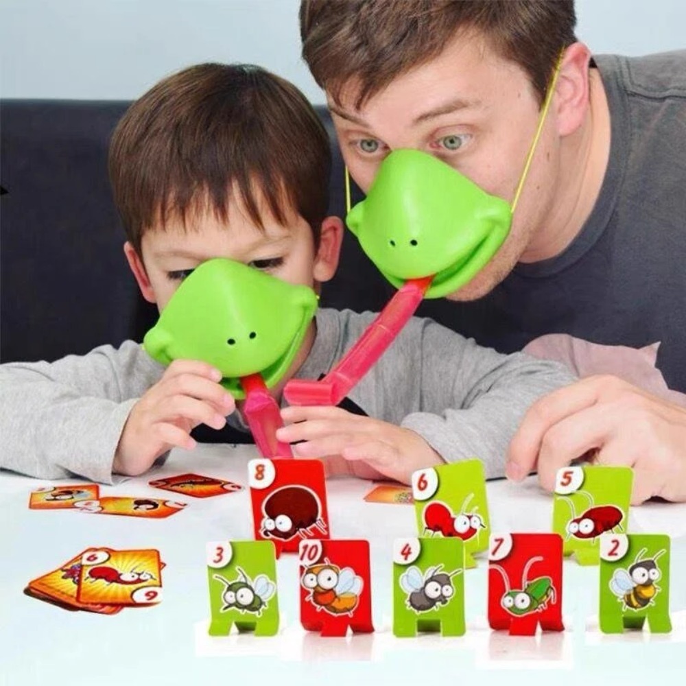 カエル、トカゲのマスク、舌を振る、カードを舐める、子供向けボ - Board Game Family のレビューと価格
