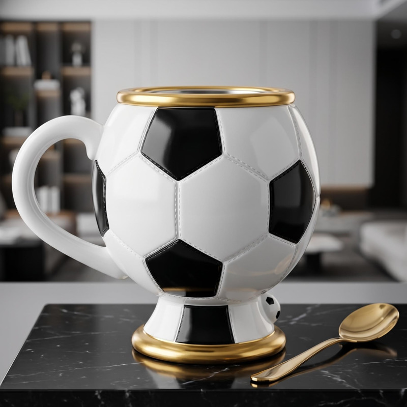 サッカーコーヒーマグ樹脂ステンレス鋼装飾カップホームテーブル - Board Game Football のレビューと価格