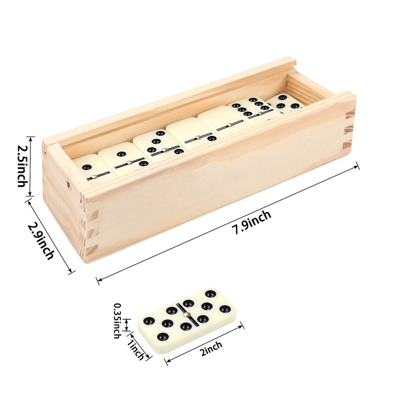 アイボリーダブルシックスデュオミノドミノセットポータブル木箱 - Chess Set Wooden のレビューと価格