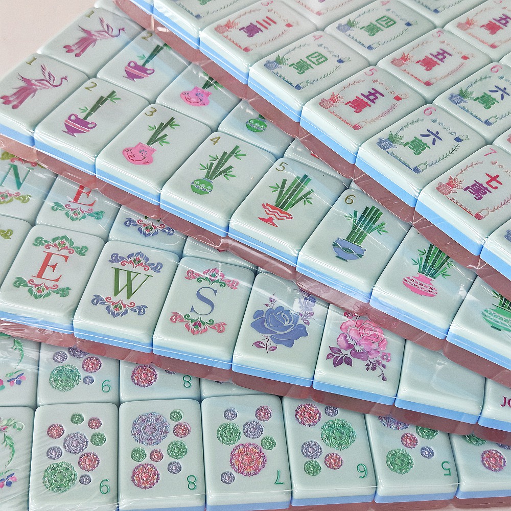 彫刻入りパールピンクアクリル製アメリカン麻雀牌160枚入り高 - Board Game Mahjong のレビューと価格